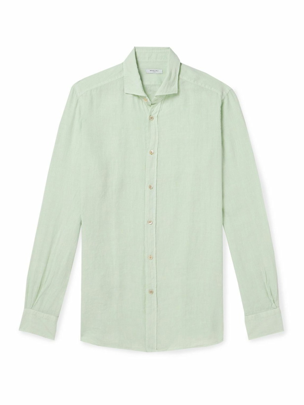 Photo: Boglioli - Cutaway-Collar Linen Shirt - Green