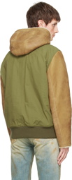 Yves Salomon - Army Khaki Bomber Shearling Jacket