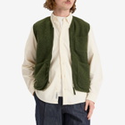 Universal Works Men's Wool Fleece Zip Gilet - Presented by END. in Olive