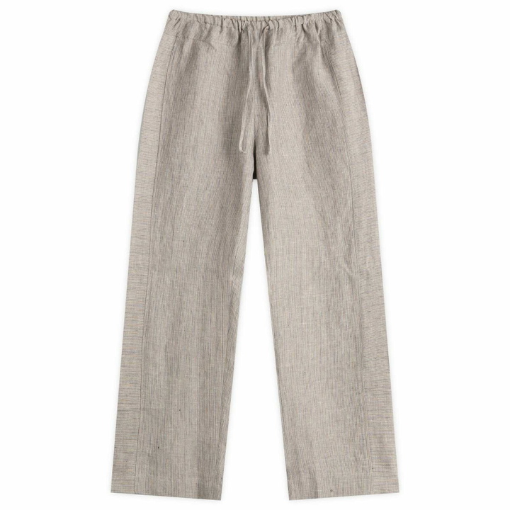 Photo: Deiji Studios Women's Double Waist Linen Pants in Haze Blue