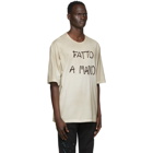 Dolce and Gabbana Beige Fatto A Mano T-Shirt