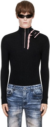 Y/Project Black Double Collar Sweater