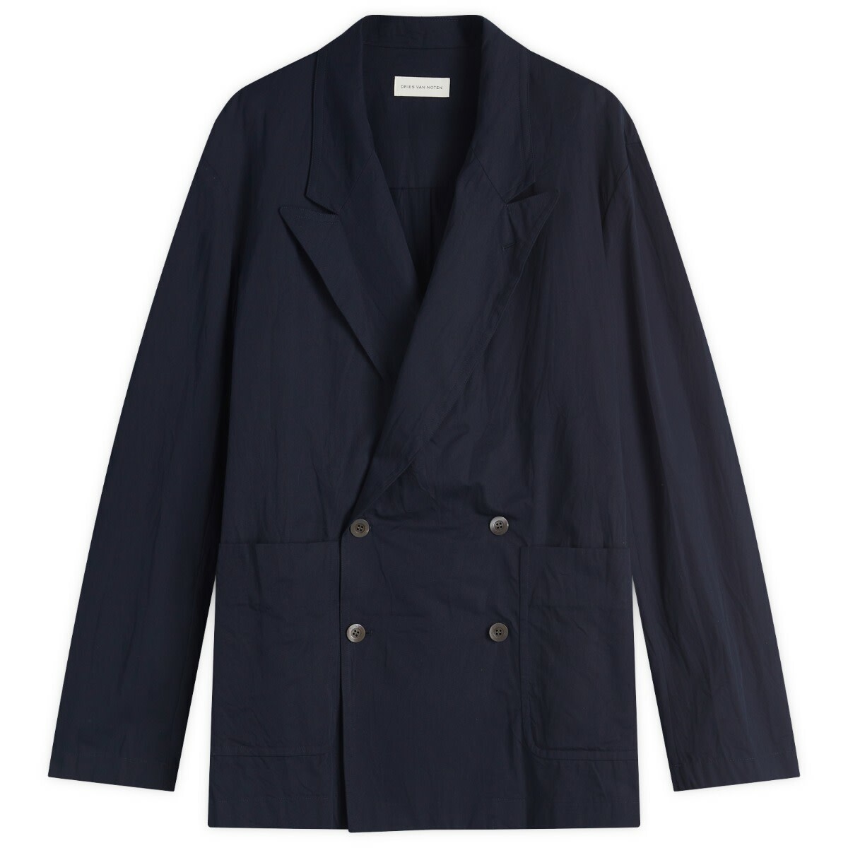 Dries Van Noten Men's Caplans Light Cotton Blazer in Navy