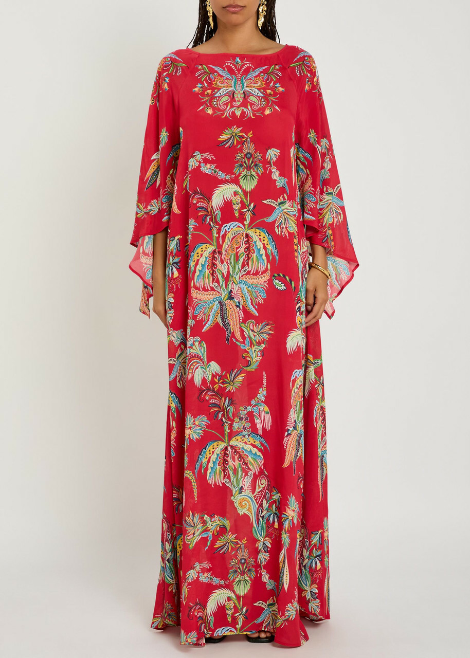 Etro Printed Chiffon Maxi Cover-up Dress Multicoloured