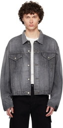 N.Hoolywood Black Faded Denim Jacket