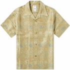 Visvim Men's Copa Jacquard Silk Shirt in Light Green