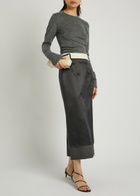 Rohe Inside-out Stretch-wool Midi Skirt Dark Grey