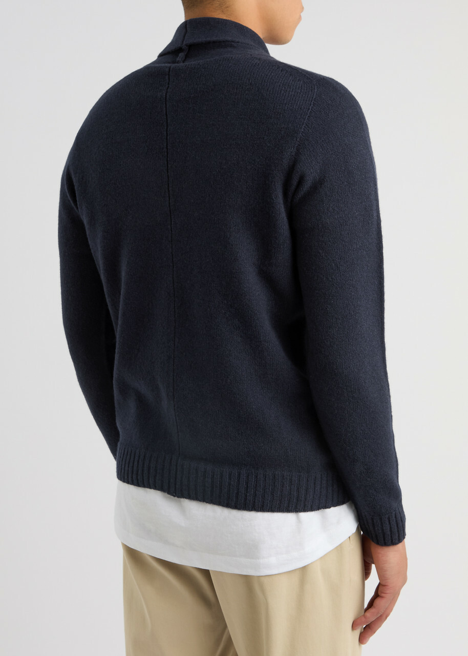 John Smedley Rockford Cashmere-blend Cardigan Navy John Smedley