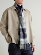 Johnstons of Elgin - Fringed Checked Cashmere Scarf