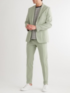 Paul Smith - Gents Straight-Leg Linen Drawstring Trousers - Green