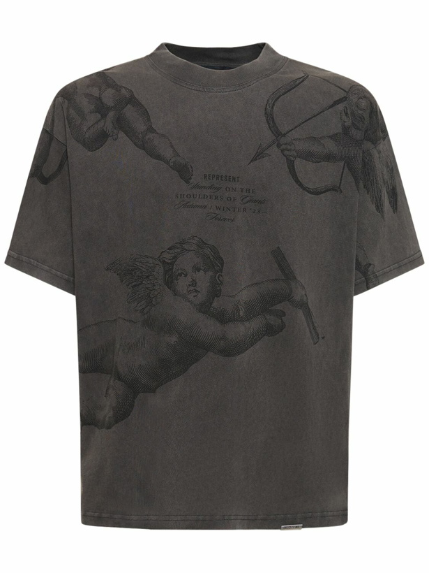 Photo: REPRESENT - Cotton T-shirt W/ Logo Appliqué