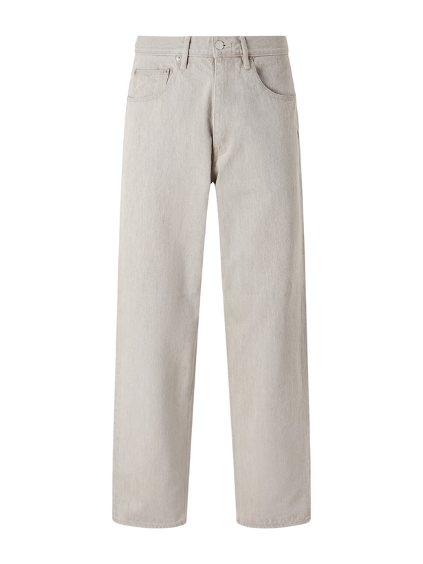 Photo: Auralee - Wide-Leg Twist Brown Cotton Jeans - Gray