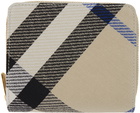 Burberry Beige Check Zip Bifold Wallet