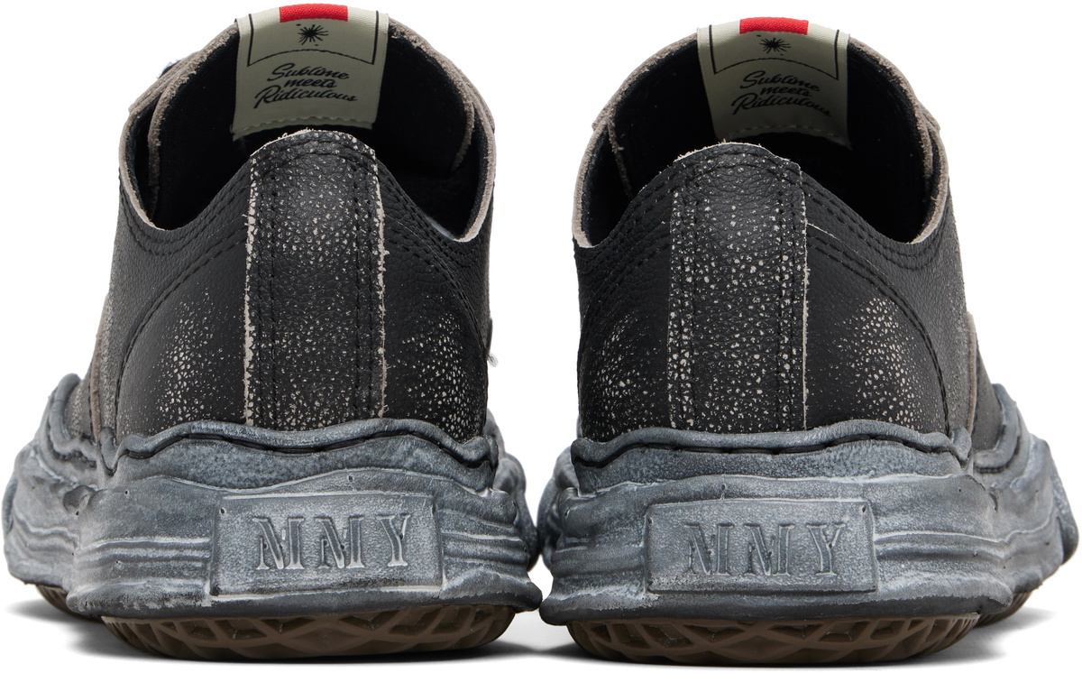 Maison MIHARA YASUHIRO Black 'Hank' OG Sole Shrink Leather Low-Top Sneakers