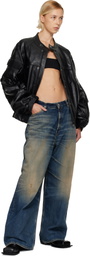 Martine Rose Black Bumbag Leather Jacket