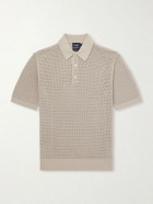 Drake's - Mesh-Knit Cotton Polo Shirt - Neutrals