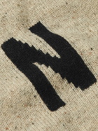 Norse Projects - Kasper Logo-Intarsia Donegal Wool Cardigan - Neutrals