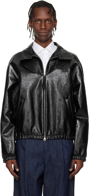 Photo: Courrèges Black Vinyl Zipped Bomber Jacket