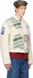 Marine Serre Beige Regenerated Tote Bags Bomber Jacket