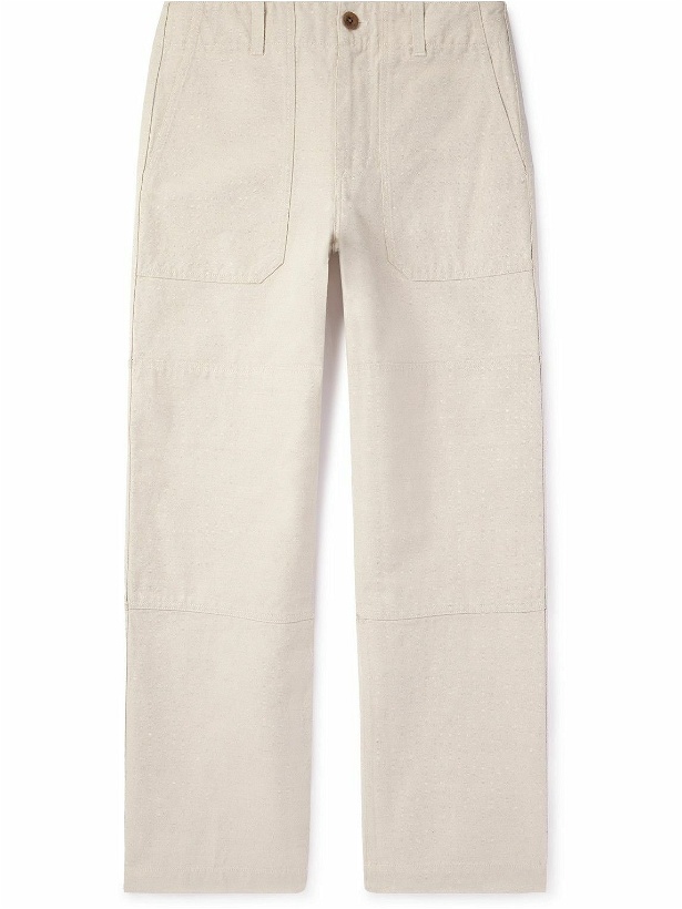 Photo: Mr P. - Straight-Leg Cotton and Linen-Blend Canvas Trousers - Neutrals