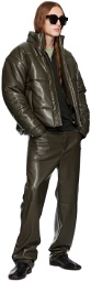 Nanushka Gray Marron Vegan Leather Jacket