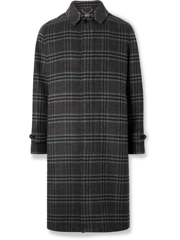 Photo: Burberry - Checked Wool and Cashmere-Blend Coat - Gray