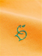 DRAKE'S - Logo-Embroidered Cotton-Piqué Polo Shirt - Orange