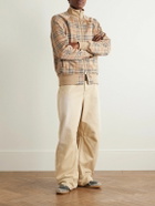 Burberry - Checked Jacquard-Knit Zip-Up Sweatshirt - Neutrals