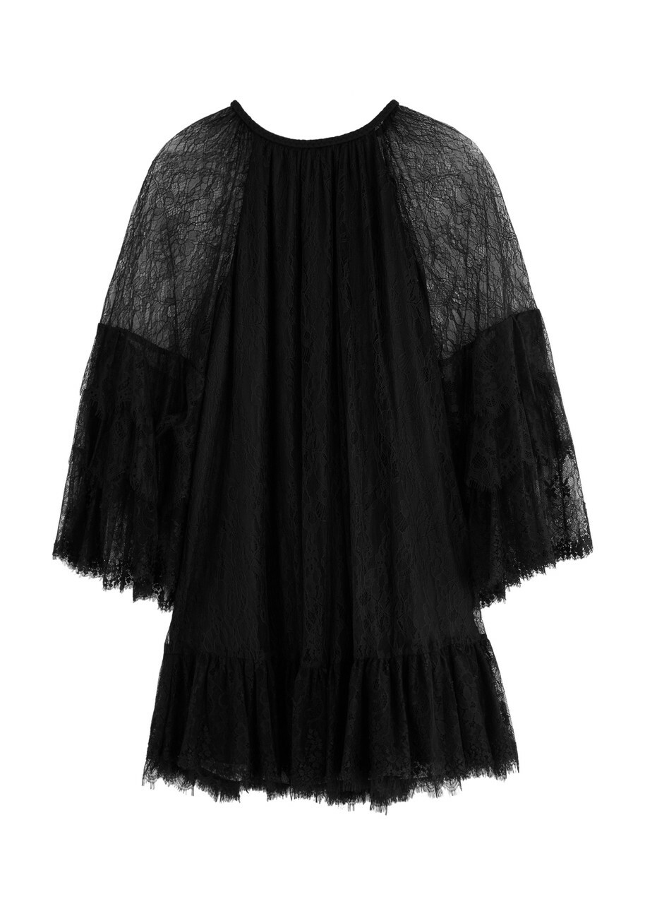 Alice + Olivia Ellis Embellished Jacquard Mini Dress Black