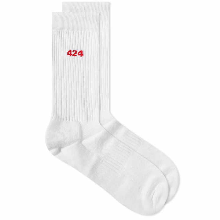 Photo: 424 Men's Logo Sock in White