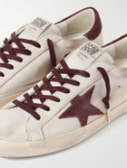 Golden Goose - Super-Star Distressed Suede-Trimmed Leather Sneakers - White