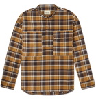 Fear of God - Grandad-Collar Checked Cotton-Flannel Half-Placket Shirt - Brown