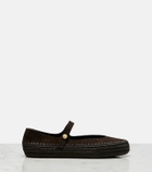 Loewe Paula's Ibiza Rio suede Mary Jane flats