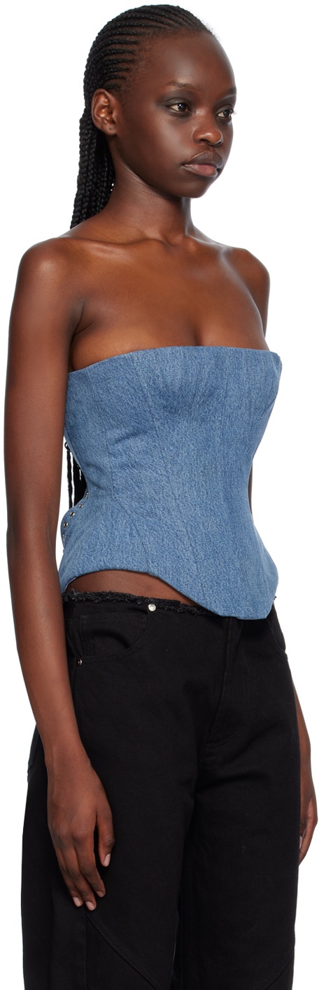 Cotton denim corset in blue - Vetements