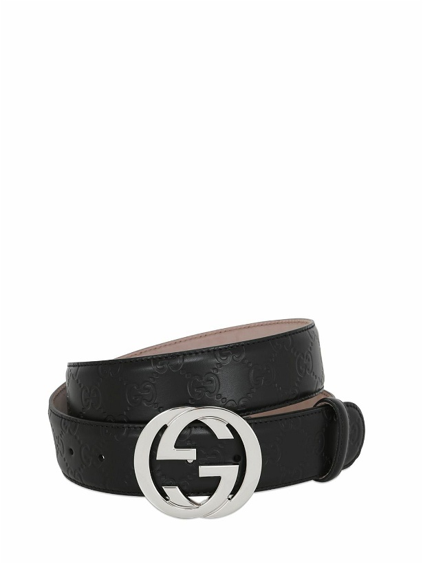 Photo: GUCCI - 4cm Gg Embossed Leather Belt