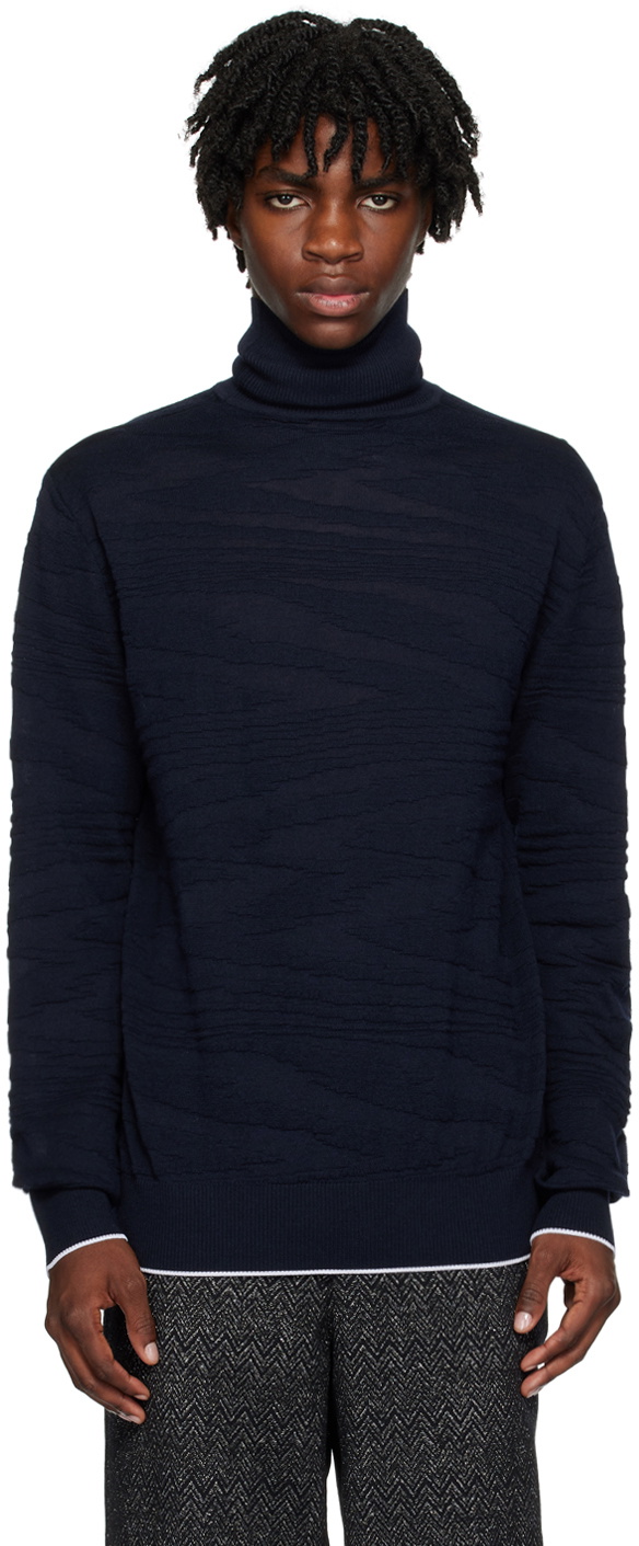 Missoni Navy Graphic Turtleneck Missoni