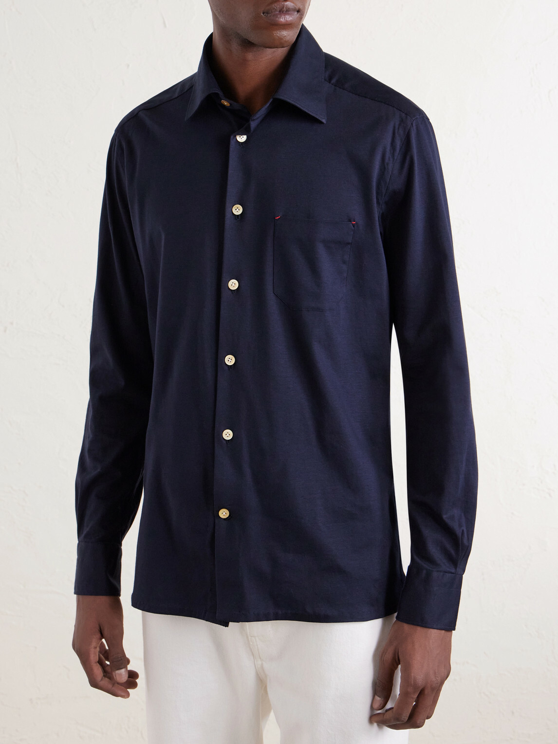 Kiton - Cotton-Jersey Shirt - Blue