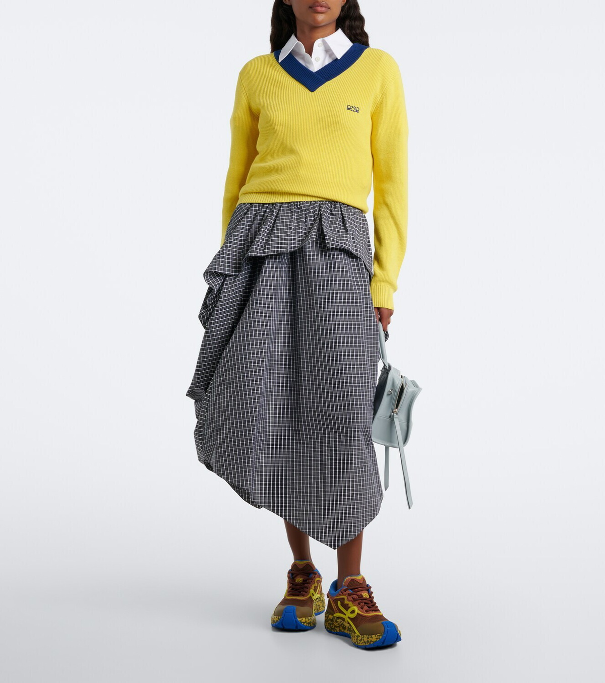 Loewe Pogo colorbocked mesh-trimmed sneakers