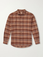 A.PRESSE - Checked Cotton and Silk-Blend Twill Shirt - Brown