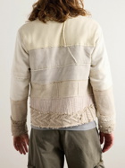 Greg Lauren - Patchwork Wool and Cotton-Blend Cardigan - Neutrals