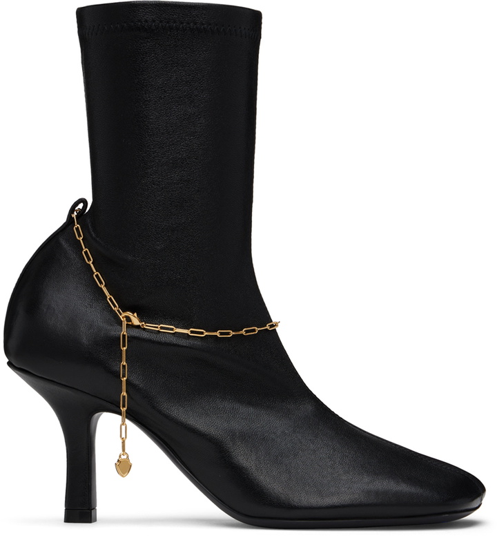 Photo: Burberry Black Leather Slinky Legging Low Boots