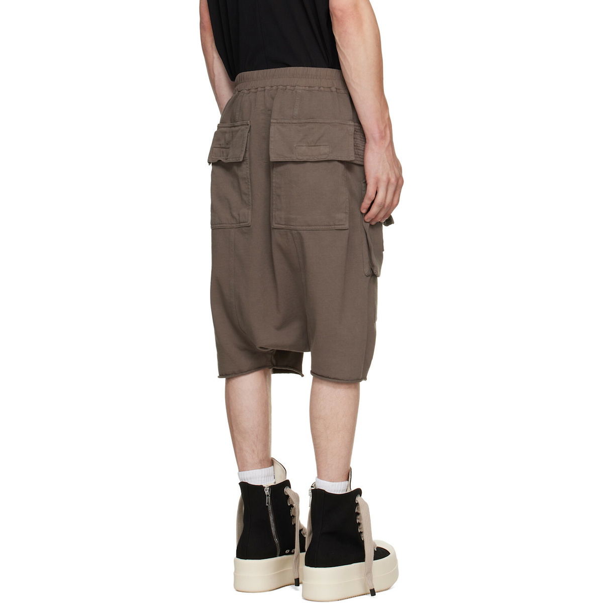 Rick Owens DRKSHDW Taupe Tower Creatch Cargo Pods Shorts