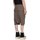 Rick Owens DRKSHDW Taupe Tower Creatch Cargo Pods Shorts