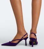 Prada Bow-detail suede slingback pumps