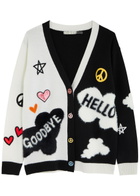 Alice + Olivia X The Beatles Bradford Appliquéd Wool-blend Cardigan Black