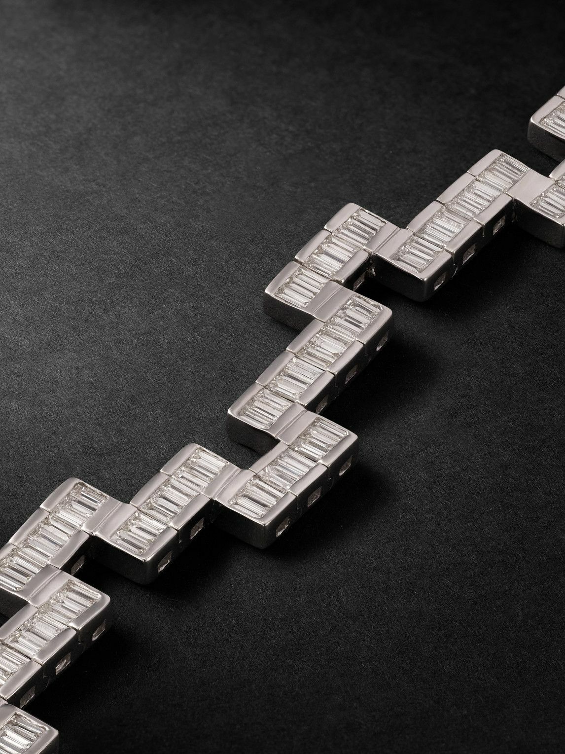 KOLOURS JEWELRY - Tetris White Gold Diamond Bracelet - Silver