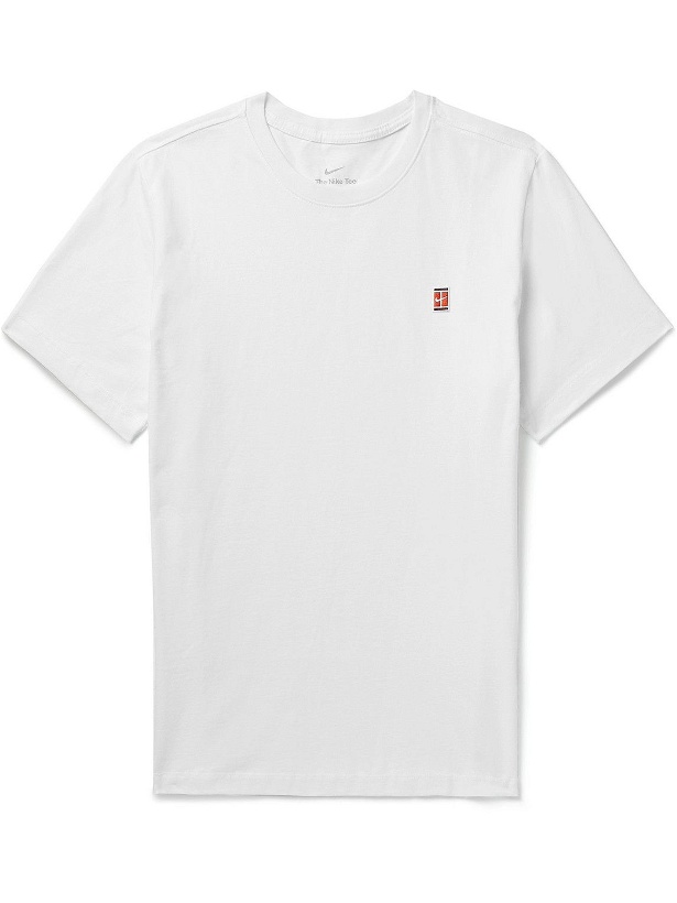 Photo: Nike Tennis - NikeCourt Logo-Appliquéd Cotton-Jersey Tennis T-Shirt - White