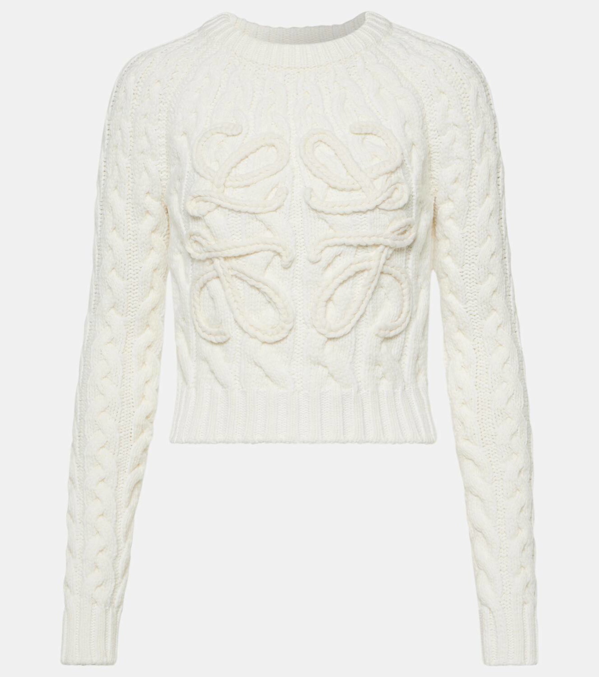 【送料&関税込】Loewe Ivory Wool Blend Sweater Loewe Multicolor Stretch Wool Blend Sweater | italist
