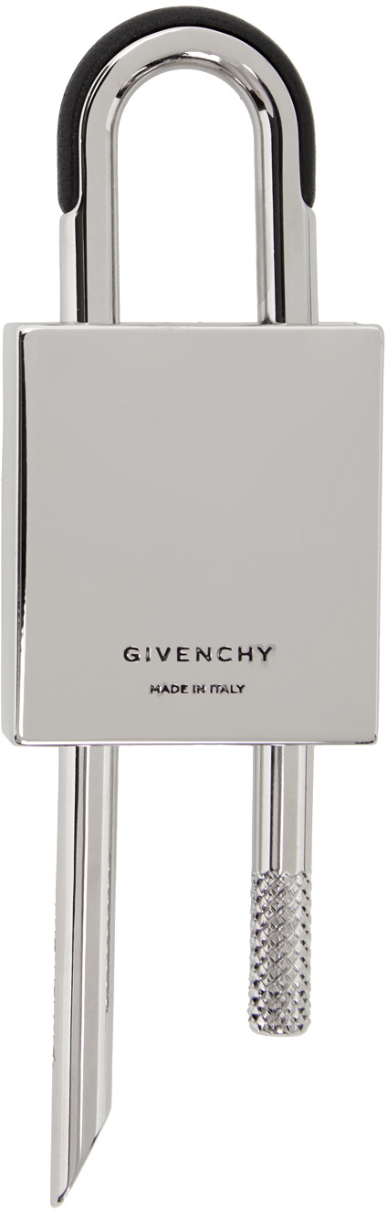 Givenchy Silver Small 4G Padlock Keychain Givenchy