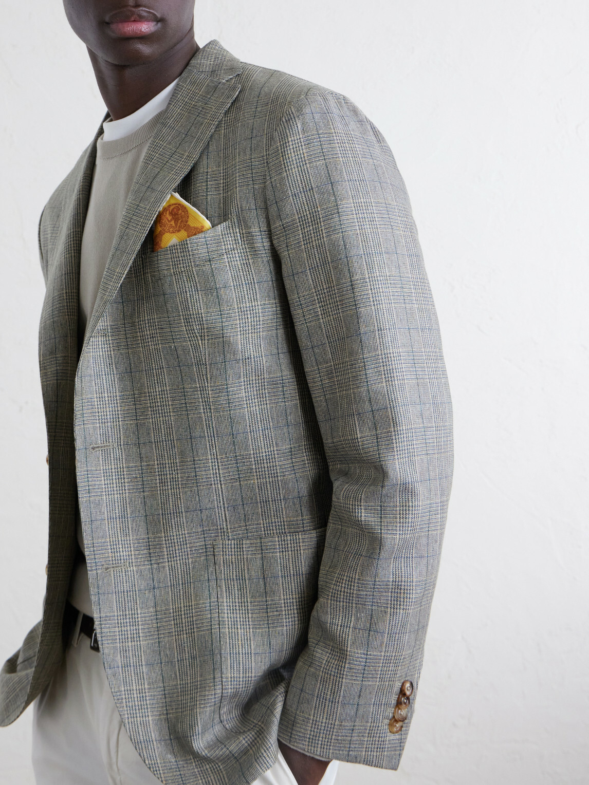 Boglioli - Prince of Wales Checked Silk Blazer - Gray